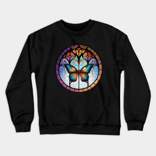 Stained Glass Butterfly Crewneck Sweatshirt